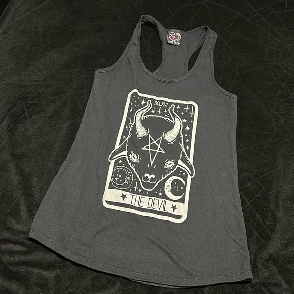 Too Fast The Devil Tarot Racerback Tank, Small - Picture 2 of 4